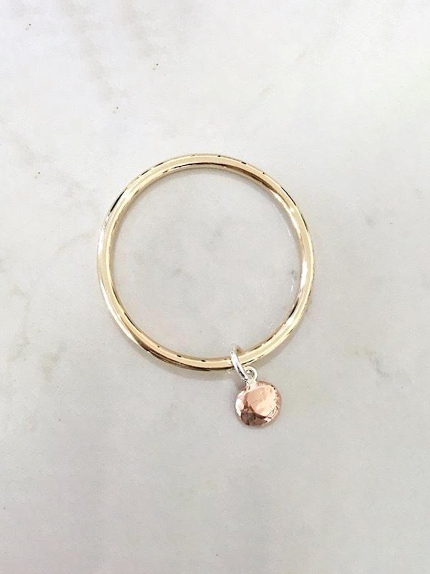 BANGLE ROUND BOBBLE PENDANT YG RG